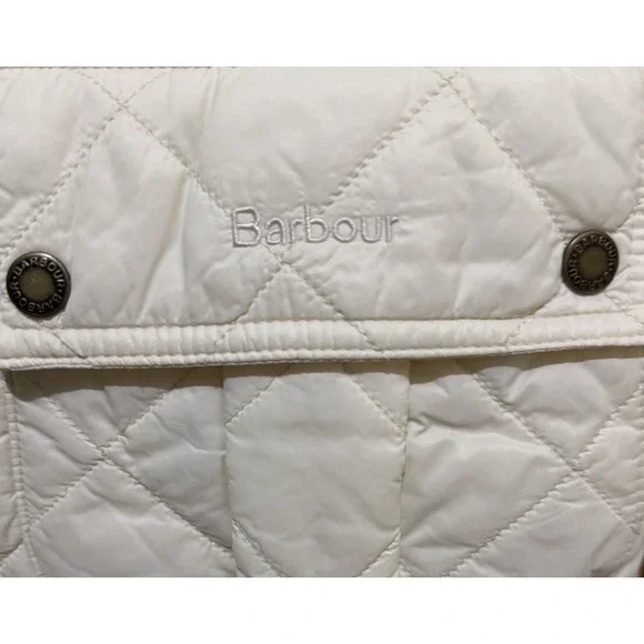 BARBOUR Jenkins Quilted Women's Jacket Cream Size 6 Spring Fall Retail $ 375 EUC - Picture 5 of 9